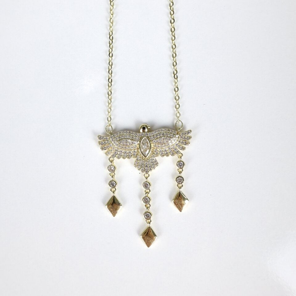 Taşlı Kuş Kolye