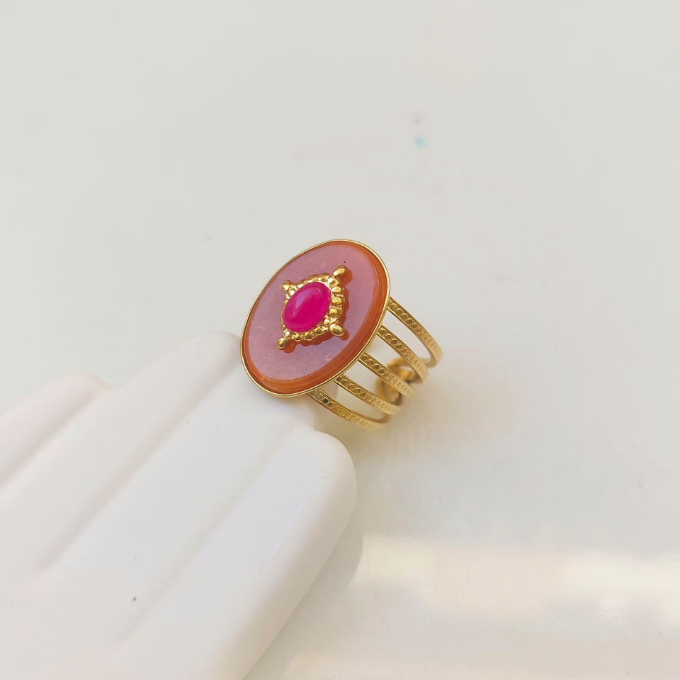 Çelik Turuncu & Pembe Yüzük