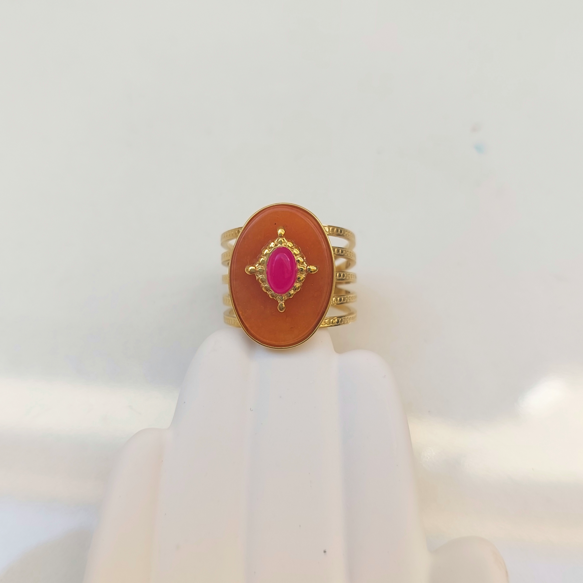 Çelik Turuncu & Pembe Yüzük