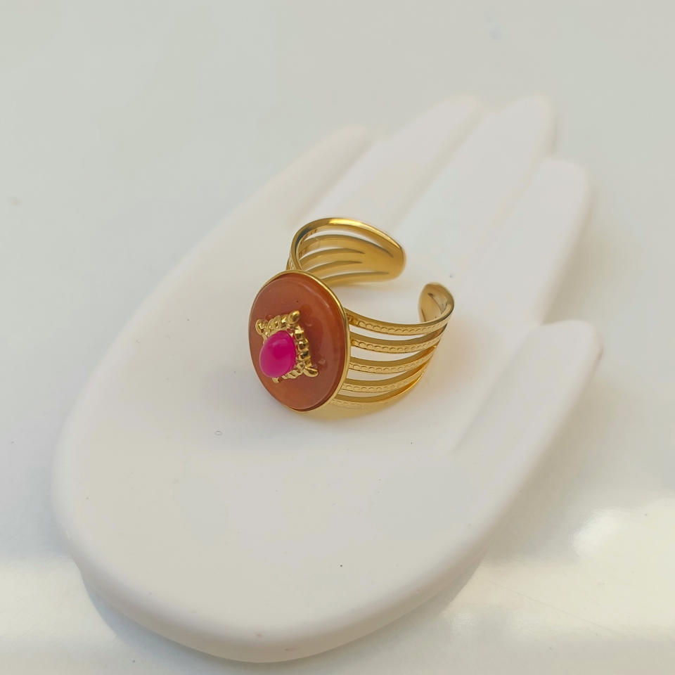 Çelik Turuncu & Pembe Yüzük