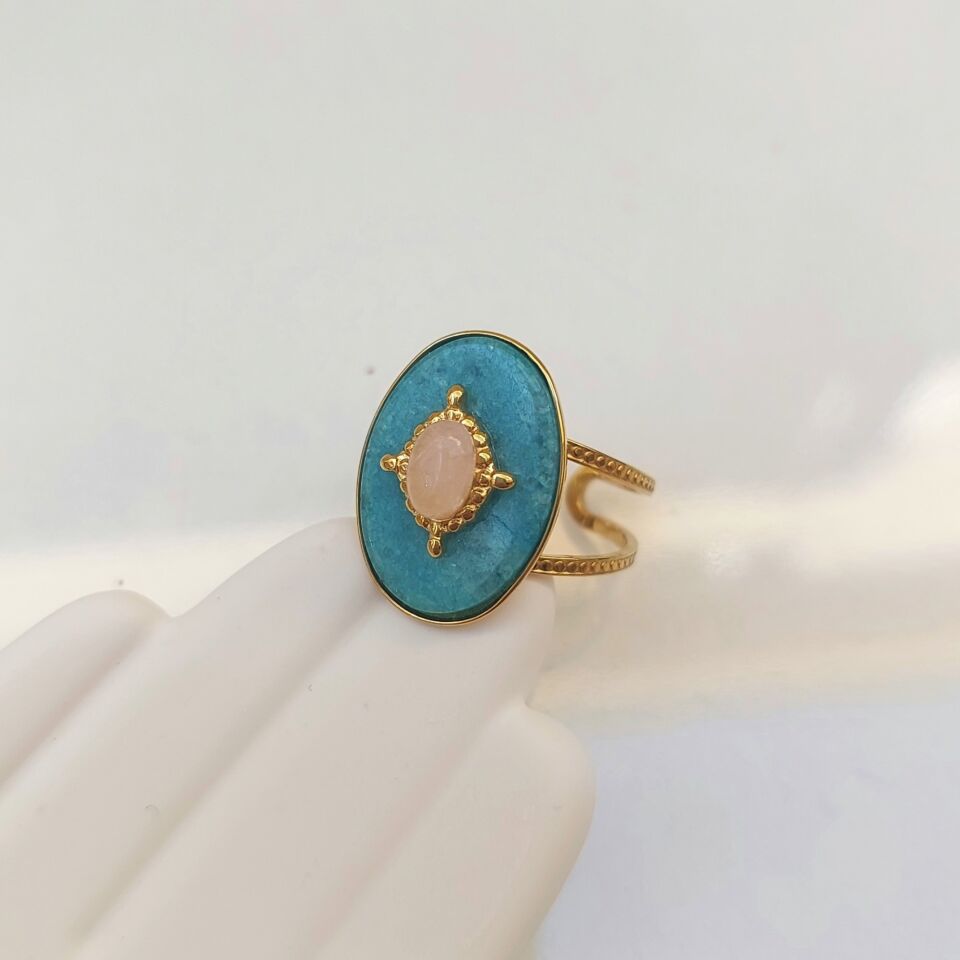 Çelik Taşlı Yüzük