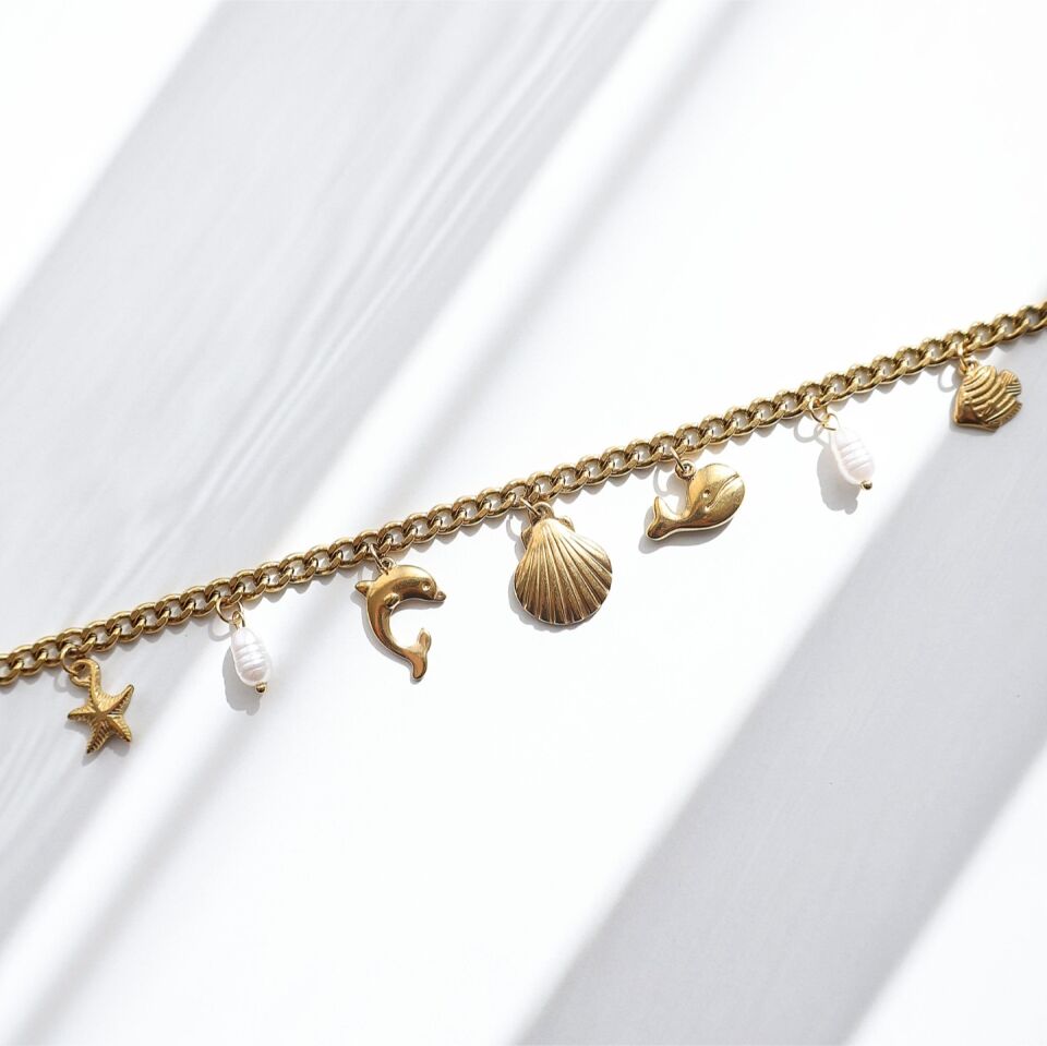 Çelik İstiridye Charm Kolye