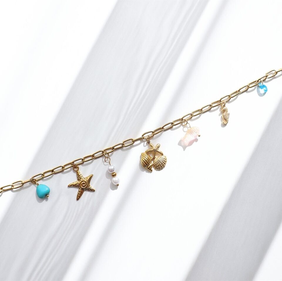 Çelik İstiridye Charm Kolye
