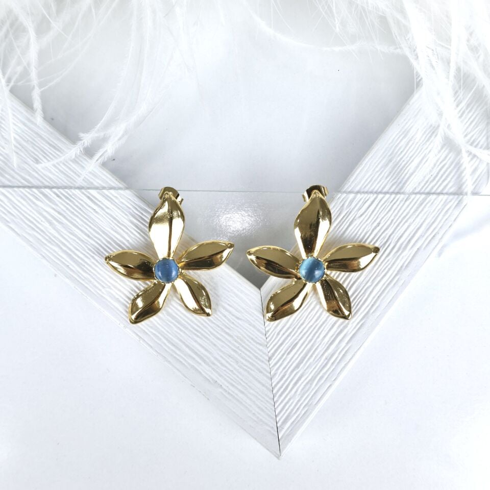 Çelik Kedi Gözü Küpe