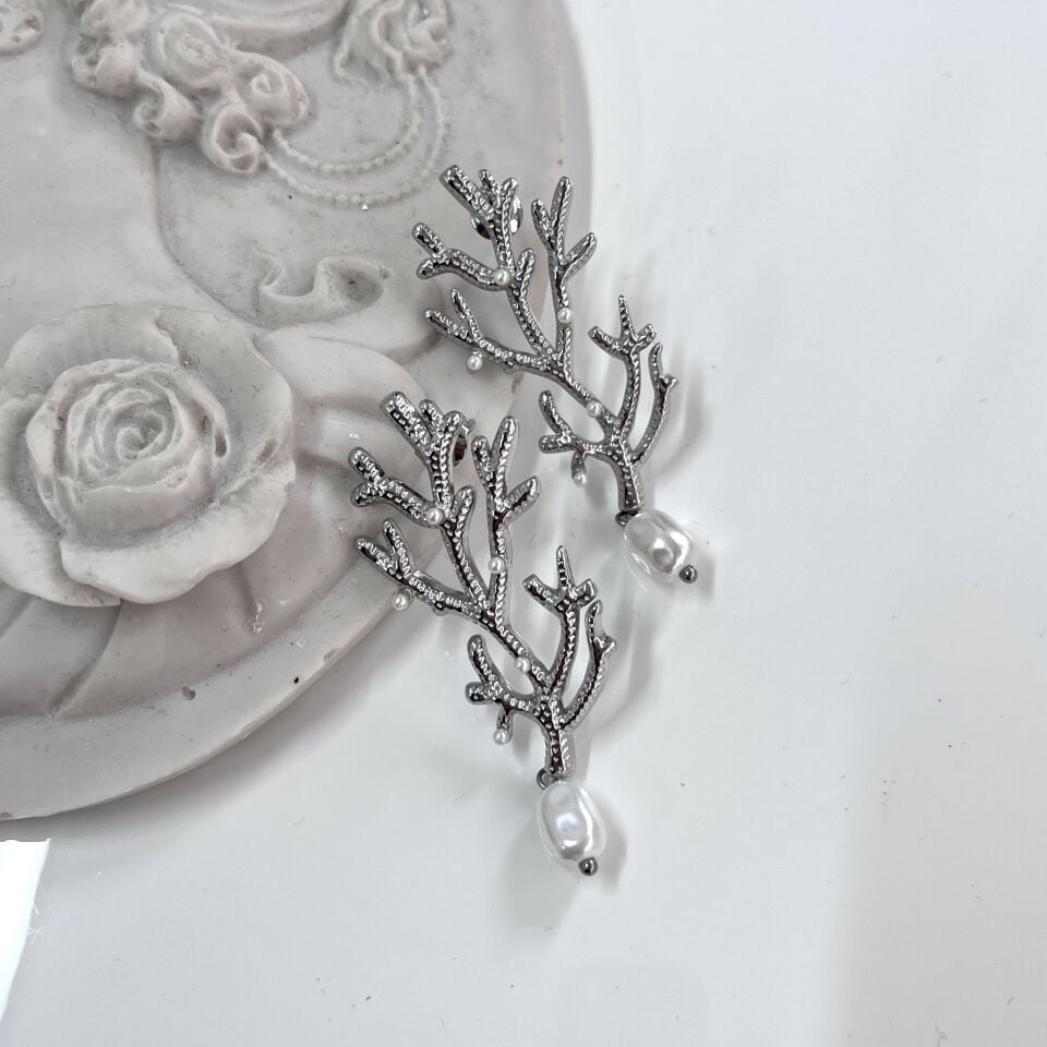 Çelik İnci Detay Dal Küpe