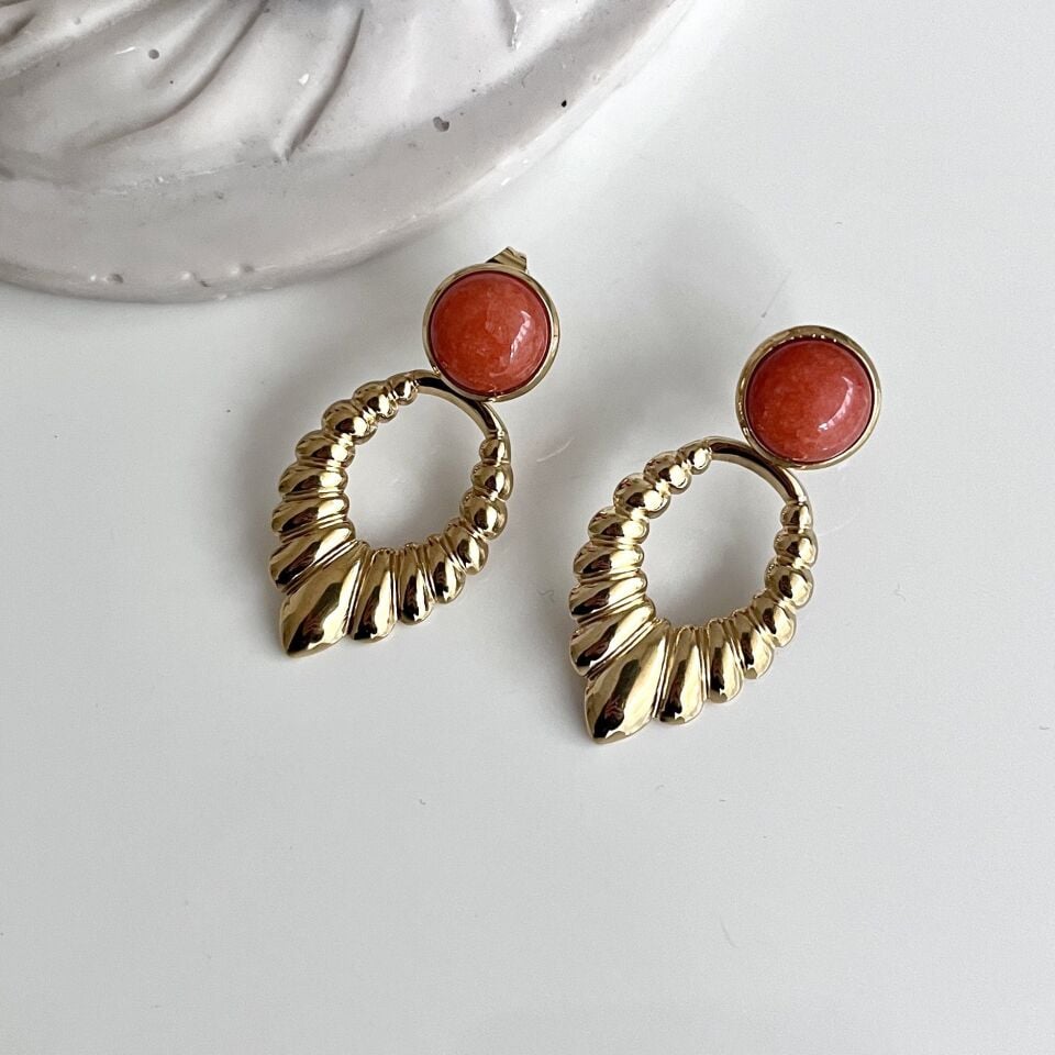 Çelik Turuncu Küpe