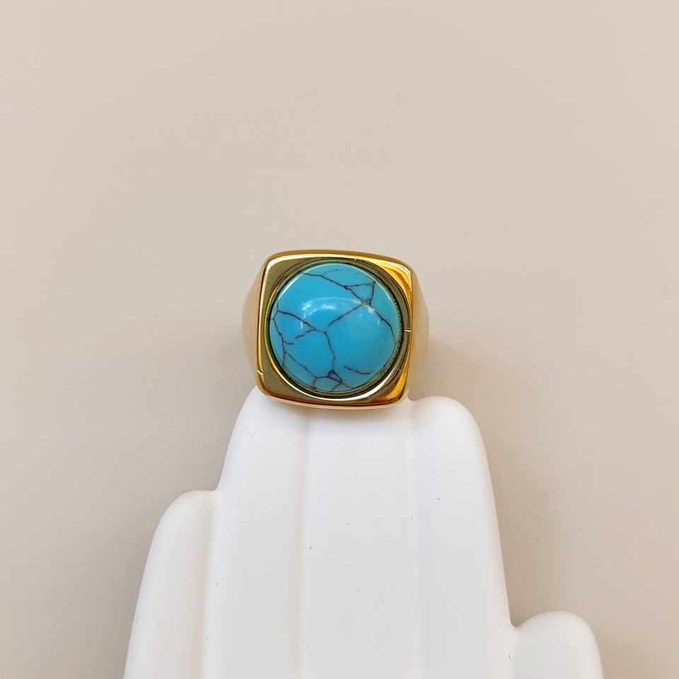 Çelik Turkuaz Taşı Yüzük