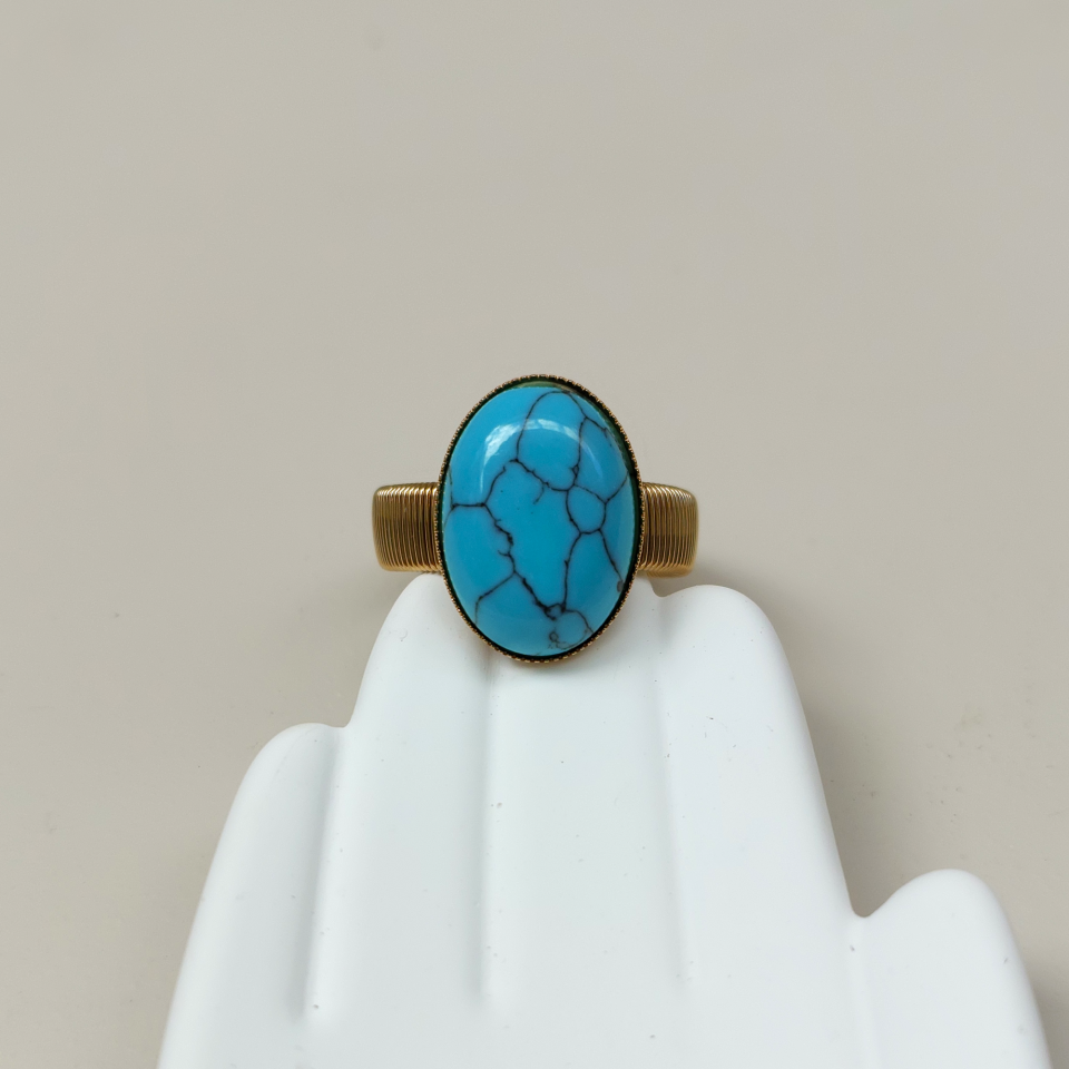 Çelik Turkuaz Taşı Yüzük