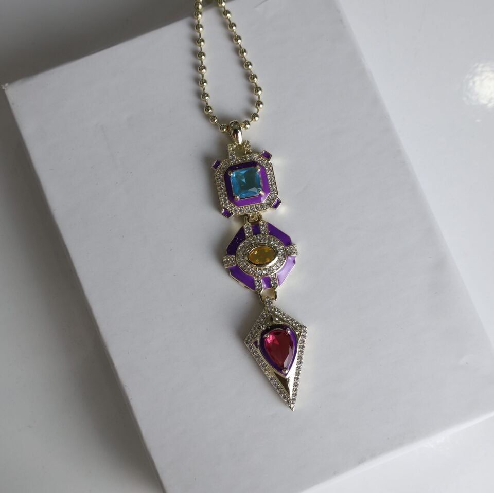 Vip Taşlı Mor Kolye