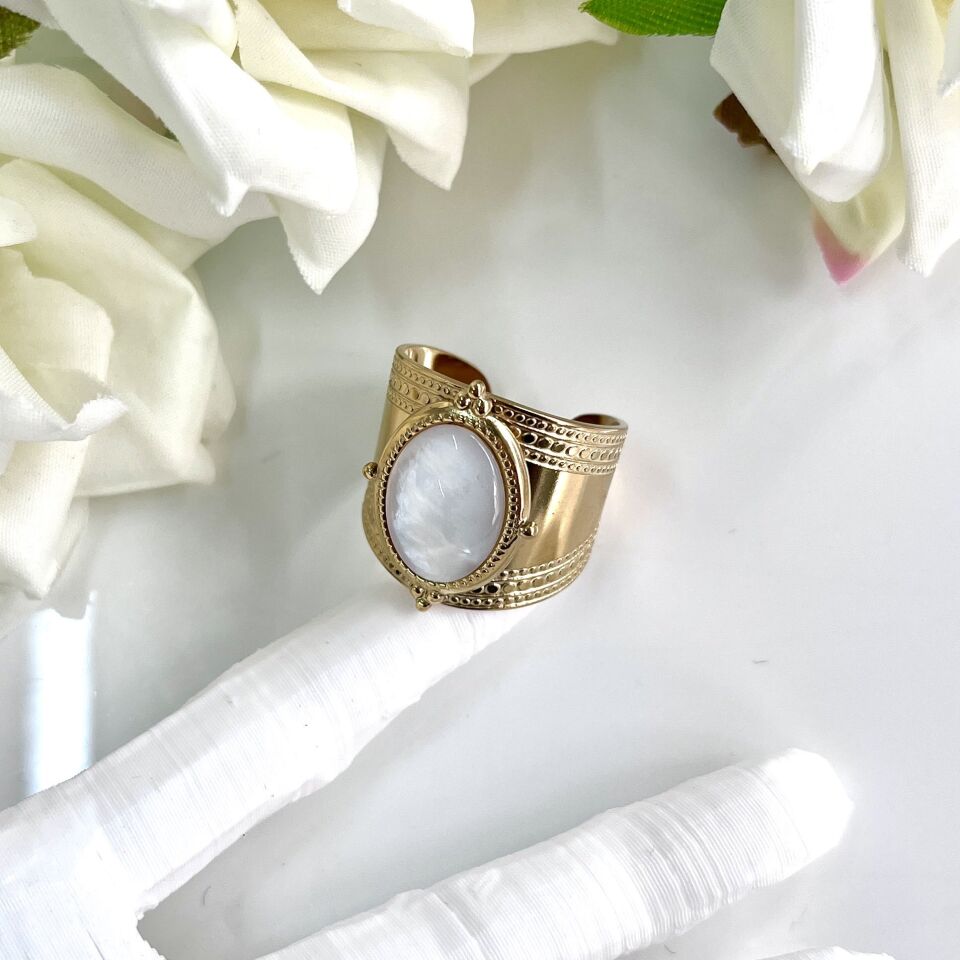 Çelik Sedef Taşı Yüzük