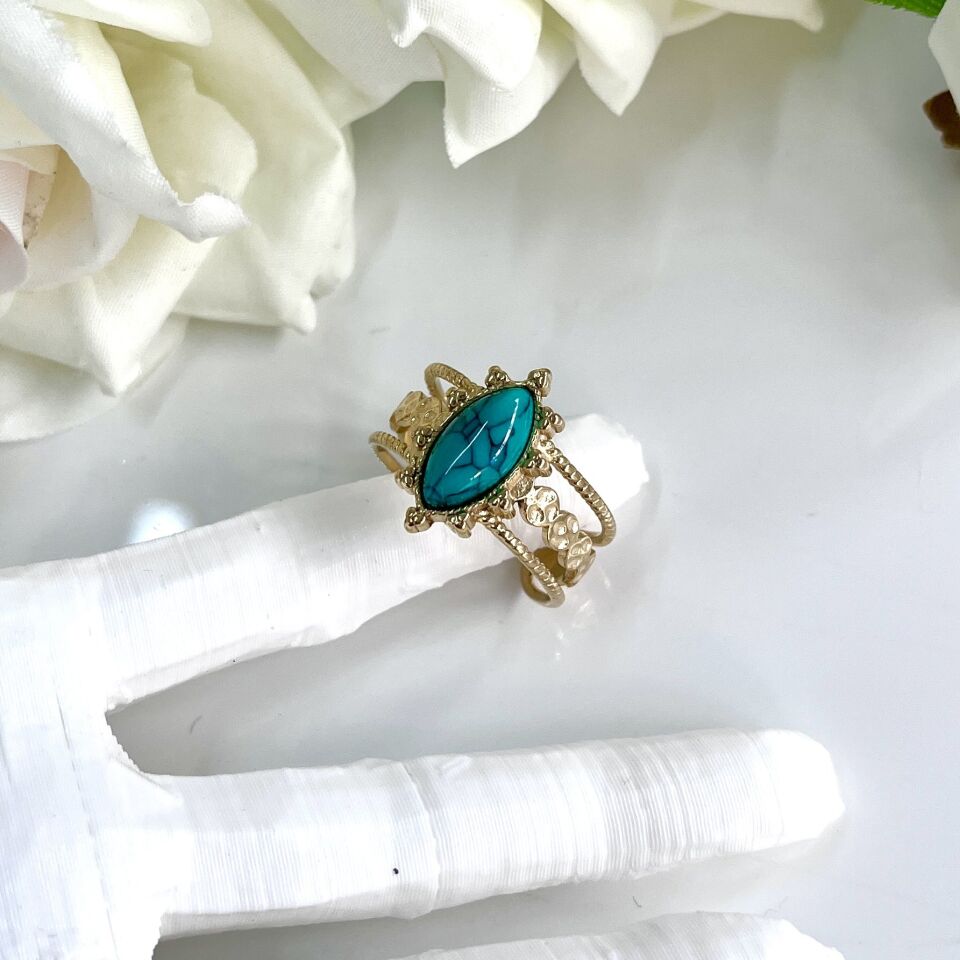 Çelik Turkuaz Taşı Yüzük