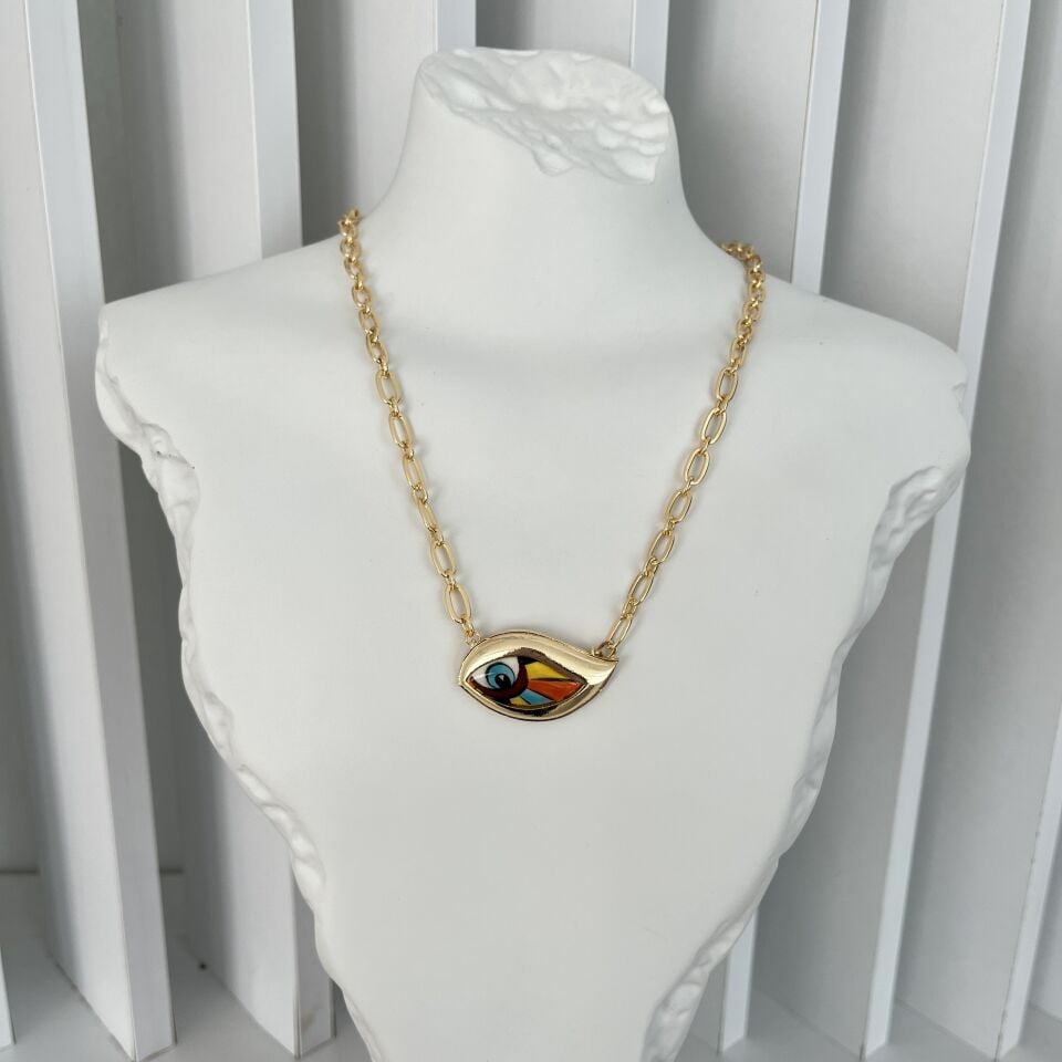 Seramik Göz Zincir Kolye