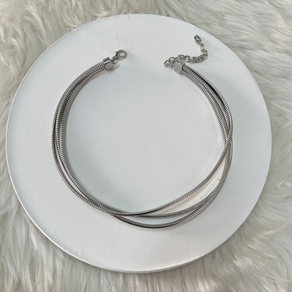 Özel Seri Tırtık Plaka Üçlü Kolye