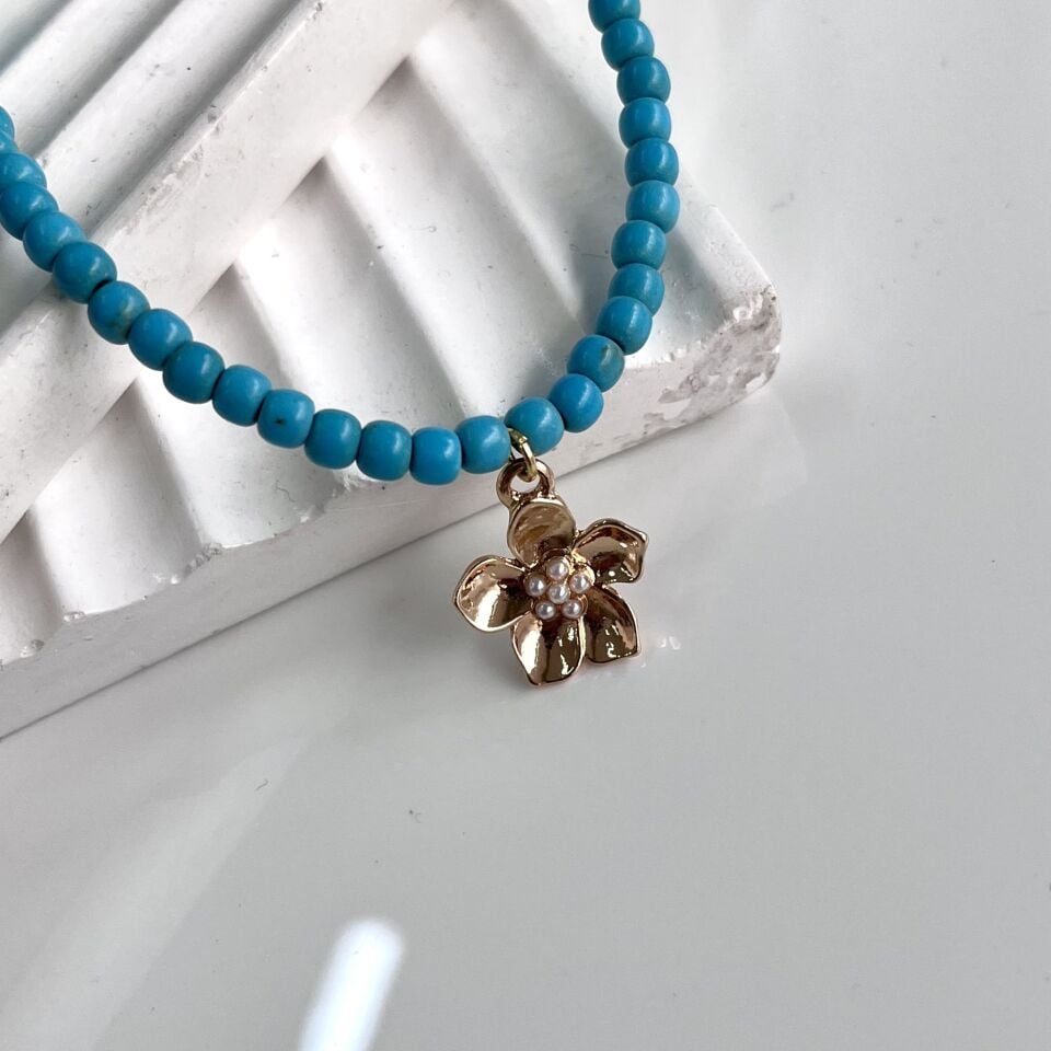 Doğal Turkuaz Taşı Kolye