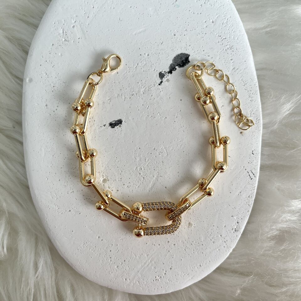 Çelik Zirkon Taşlı Tiffany Bileklik