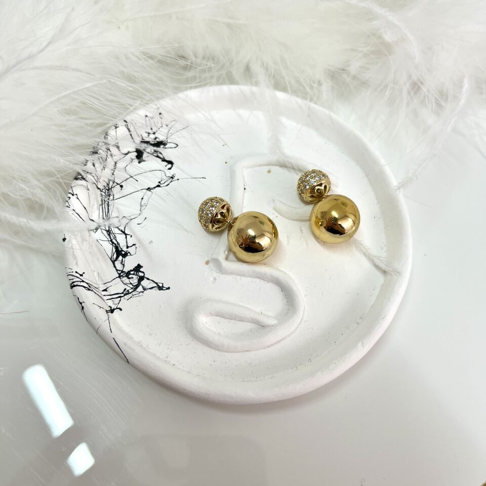 Özel Seri Zirkon Taşlı Topçuk Küpe