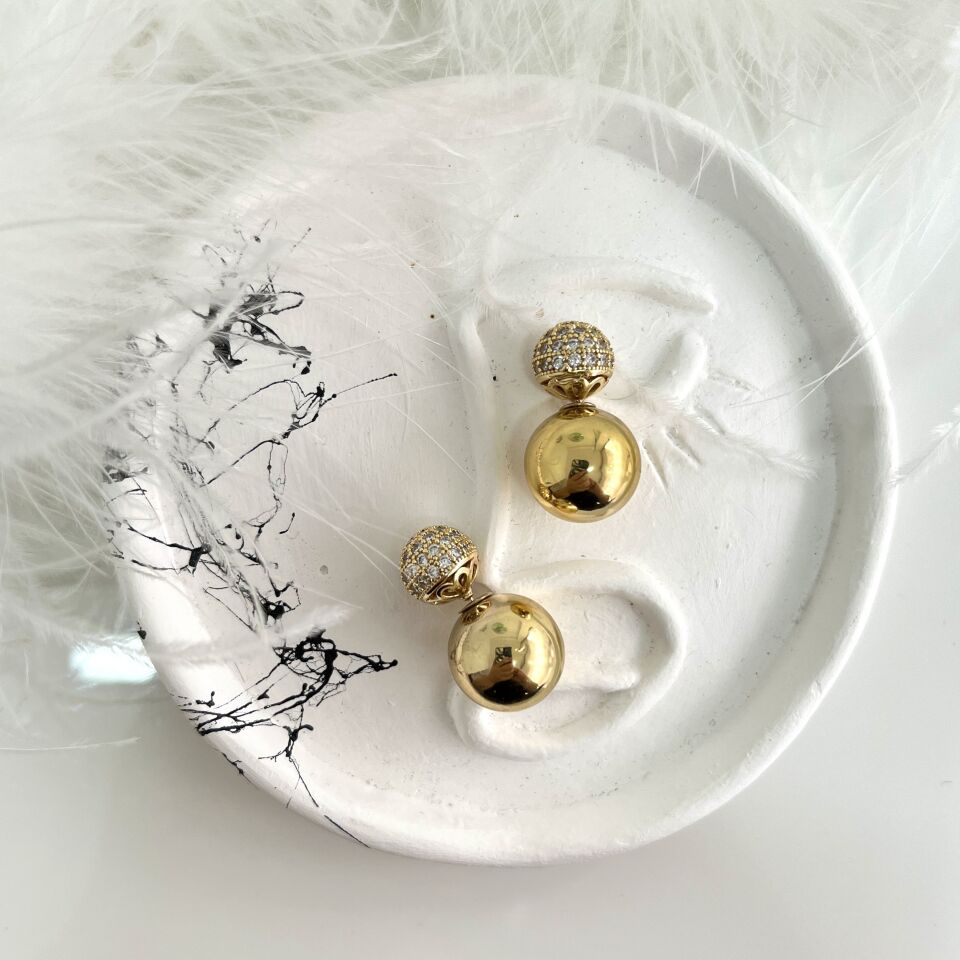 Özel Seri Zirkon Taşlı Topçuk Küpe