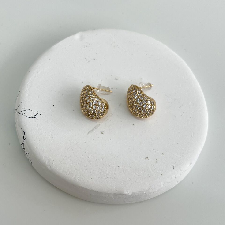 Özel Seri Zirkon Taşlı Damla Küpe