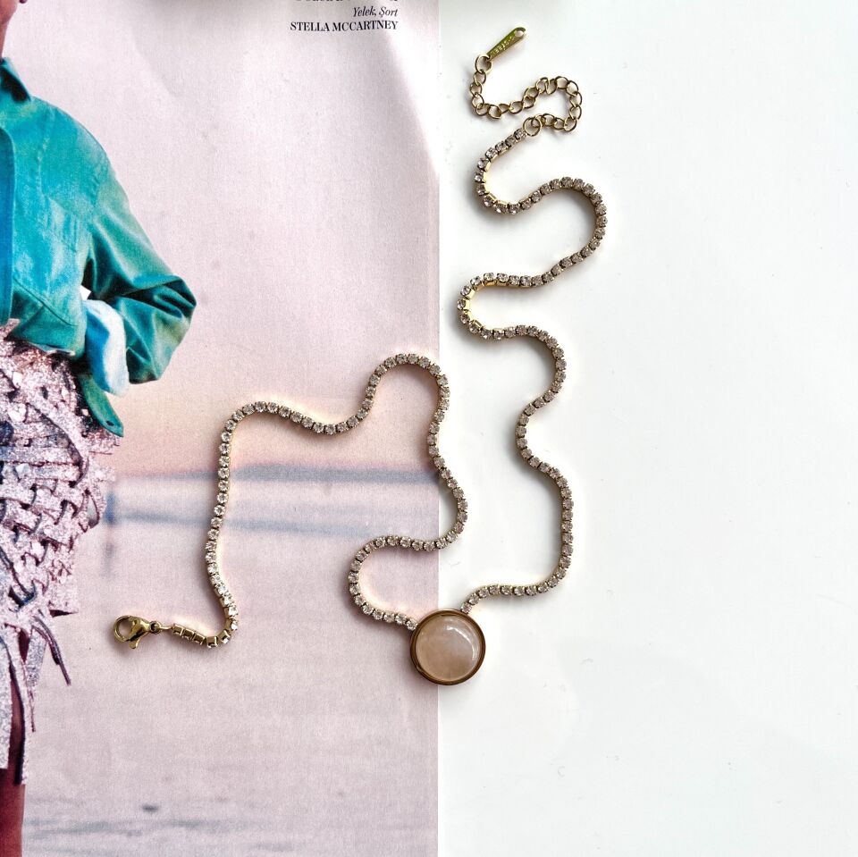 Çelik Su Yolu Kuvars Kolye