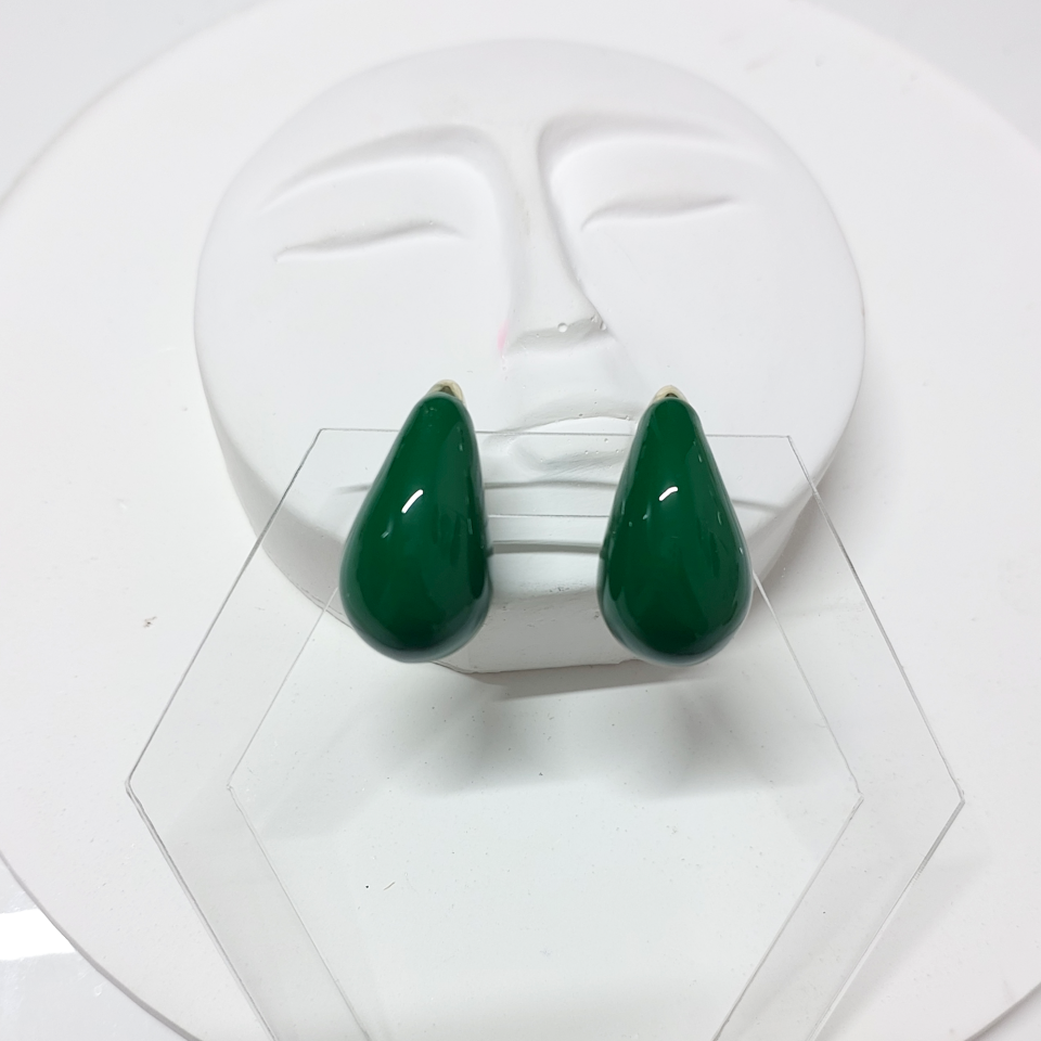 İthal Koyu Yeşil Bottega Küpe