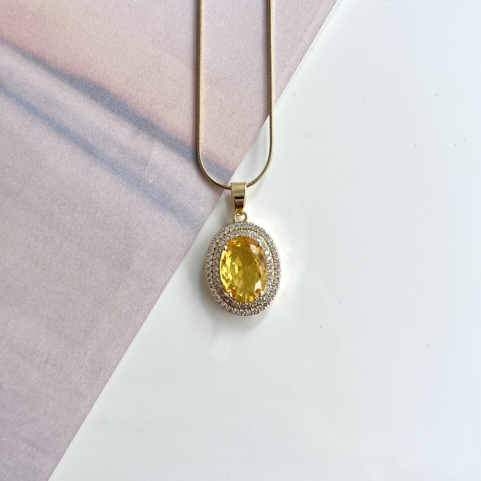 Çelik Sultan Serisi Sarı Kolye