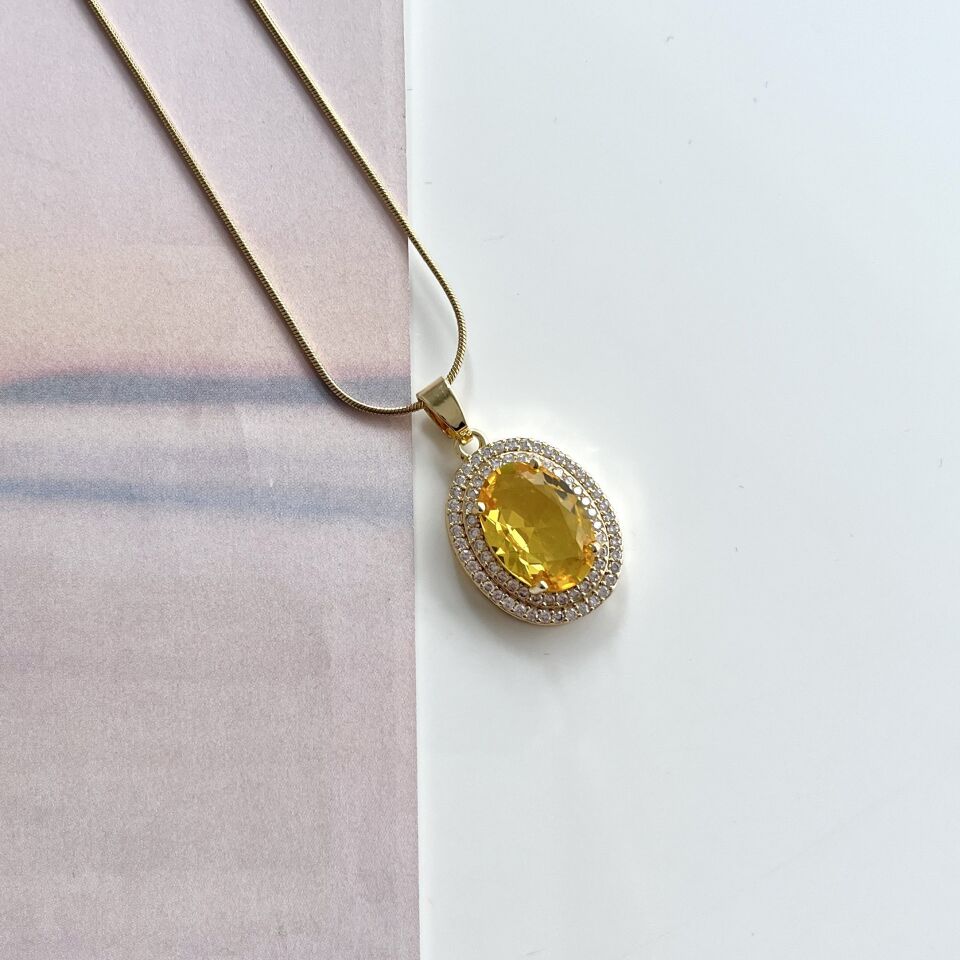 Çelik Sultan Serisi Sarı Kolye