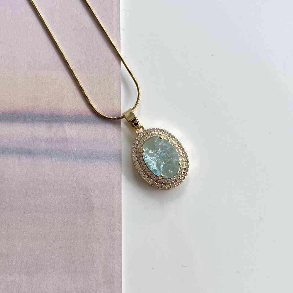 Çelik Sultan Serisi Mavi Kolye