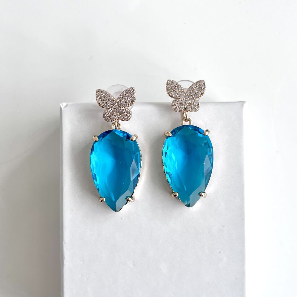 Özel Seri Kristal Kelebek Küpe