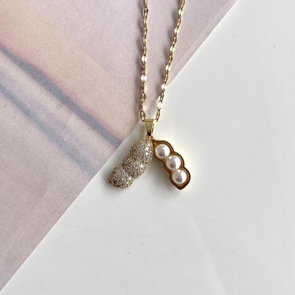 Çelik İnci Detay Taşlı Kolye