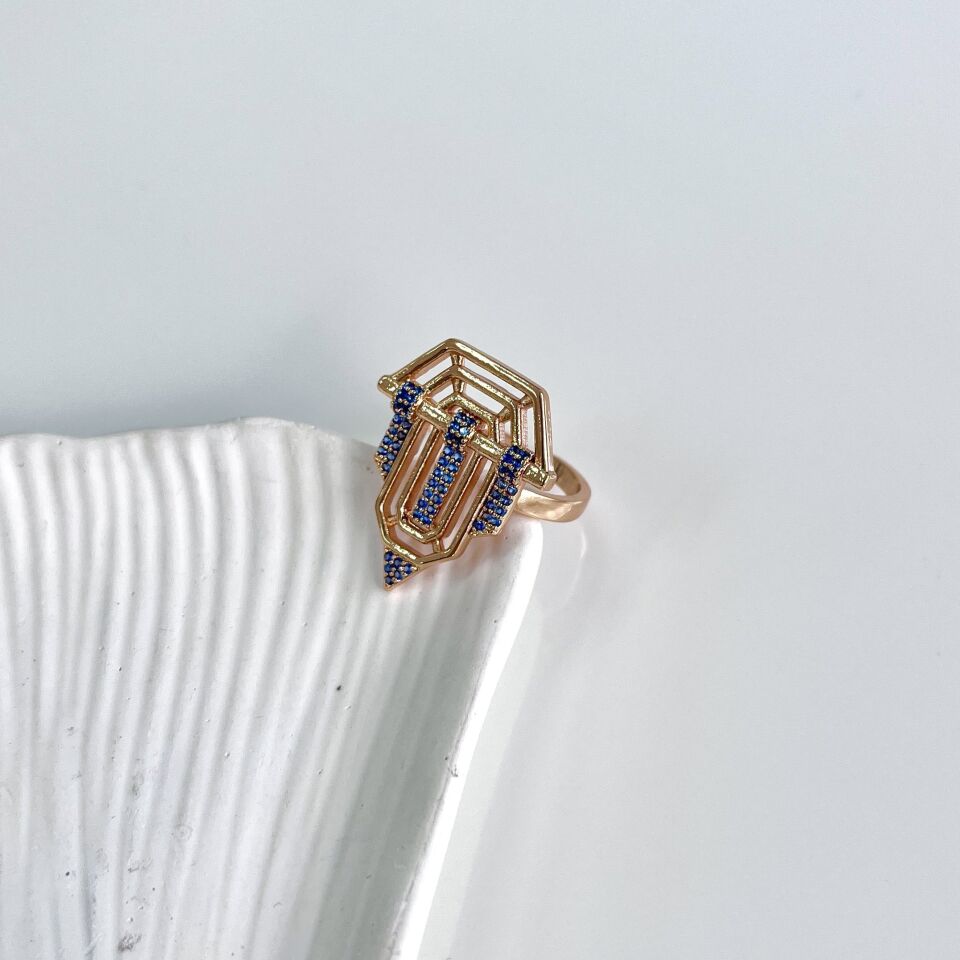 Xuping Mavi Taşlı Serenay Yüzük