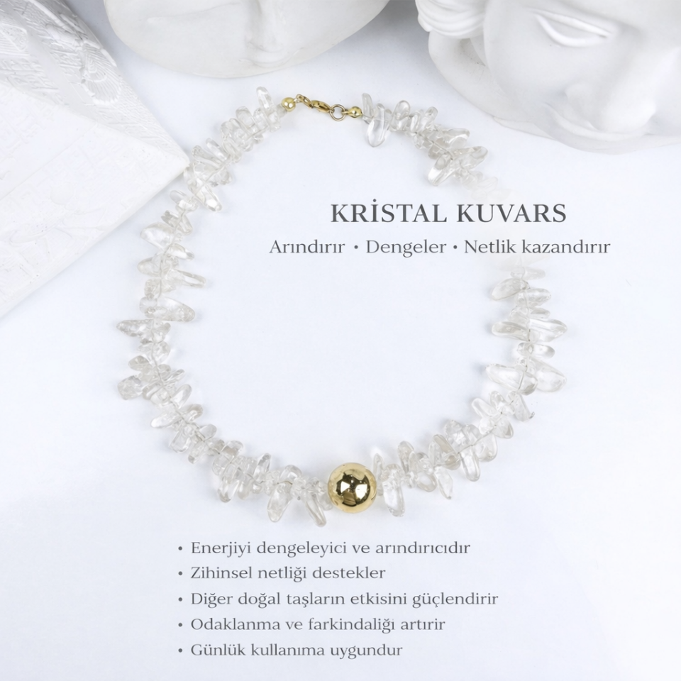 Kristal Kuvars Kolye