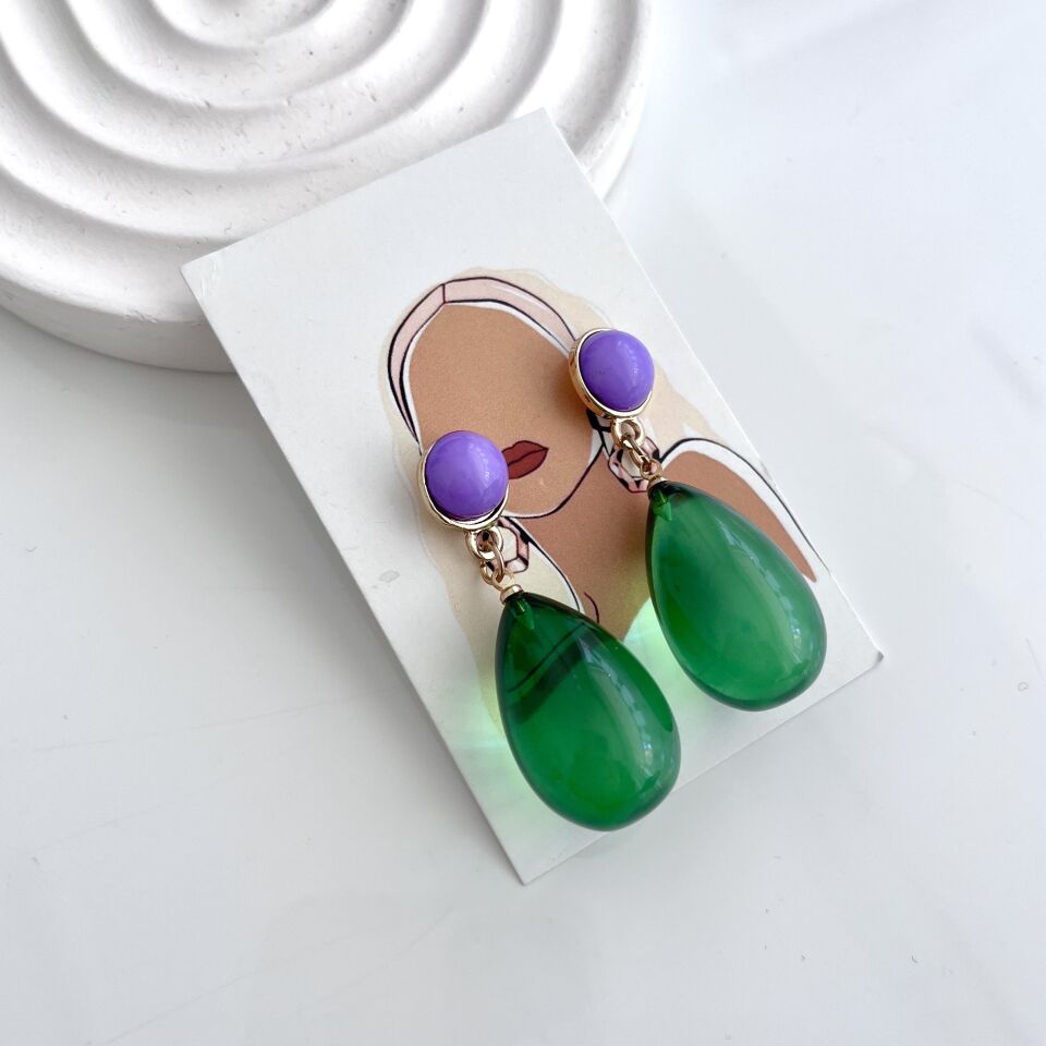 Yeşil Kristal Küpe