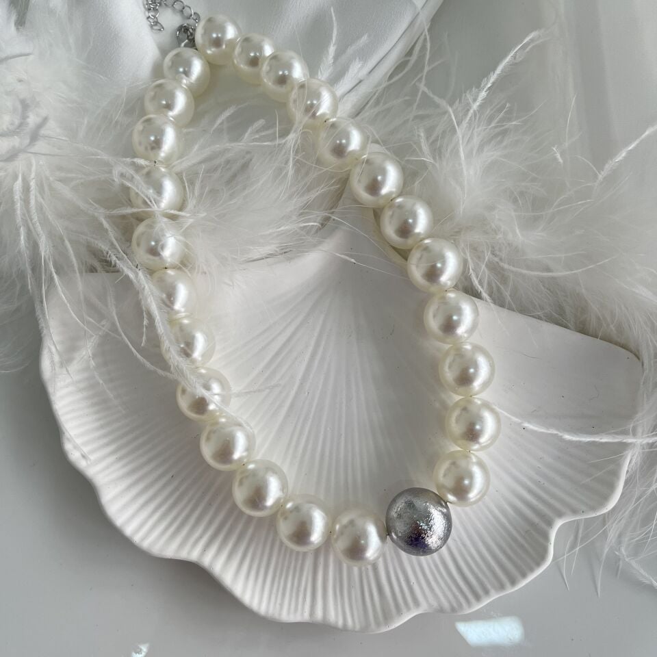 İnci Sıra Topçuk Kolye