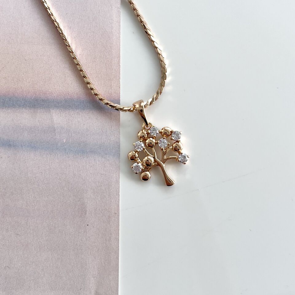 Xuping Taşlı Ağaç Kolye