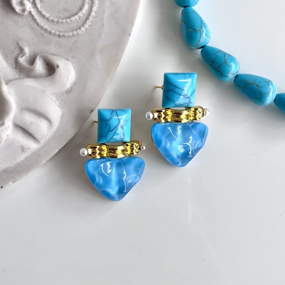 Turkuaz Taşı Küpe