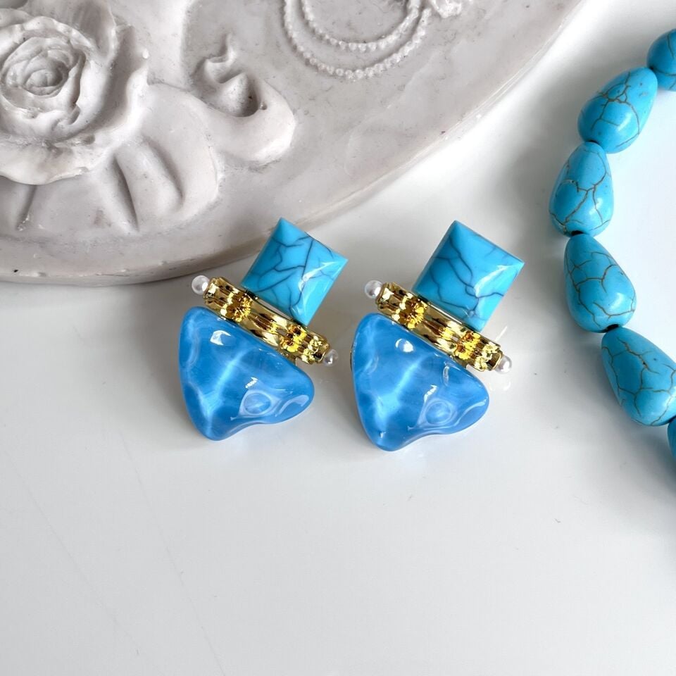 Turkuaz Taşı Küpe