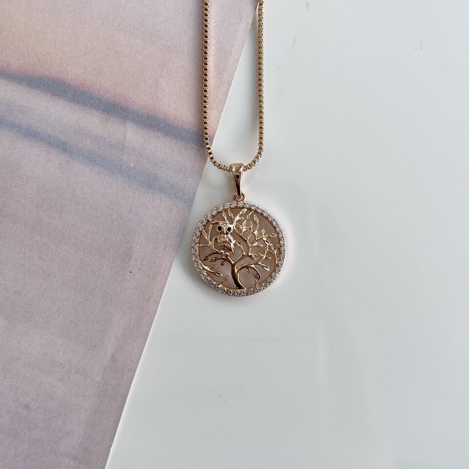 Xuping Taşlı Baykuş Kolye