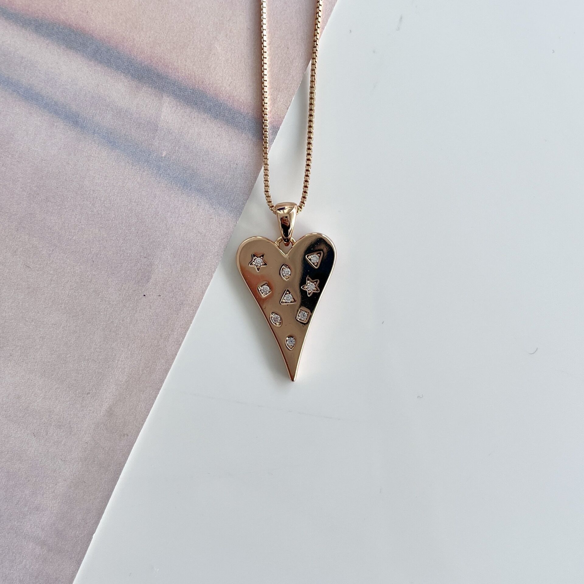 Xuping Beyaz Taşlı Kalp Kolye