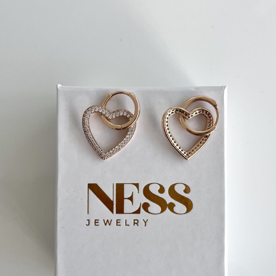 Xuping Taşlı Kalp Küpe