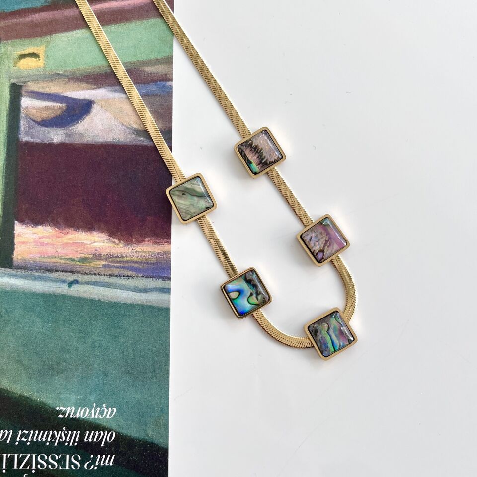 Çelik Abalone Kabuk Kolye