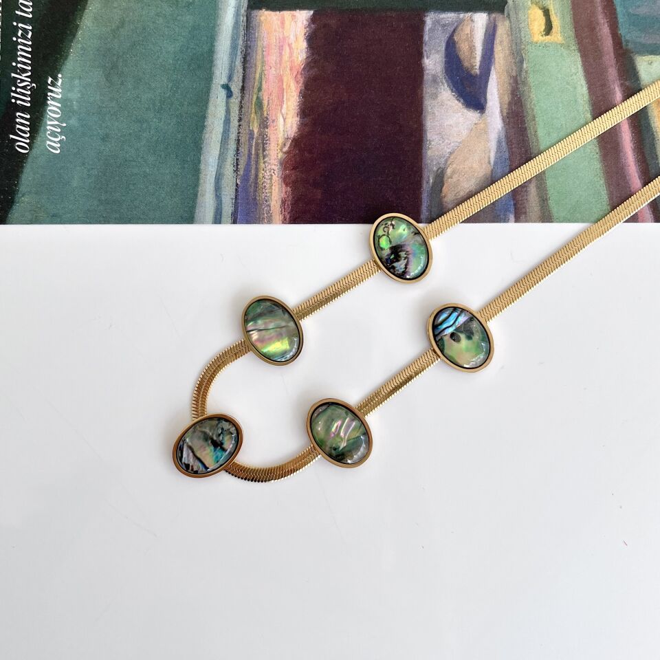 Çelik Abalone Kabuk Kolye