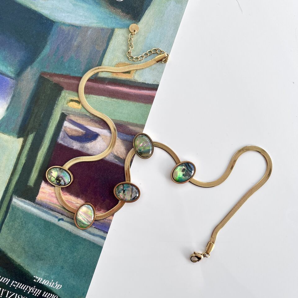 Çelik Abalone Kabuk Kolye