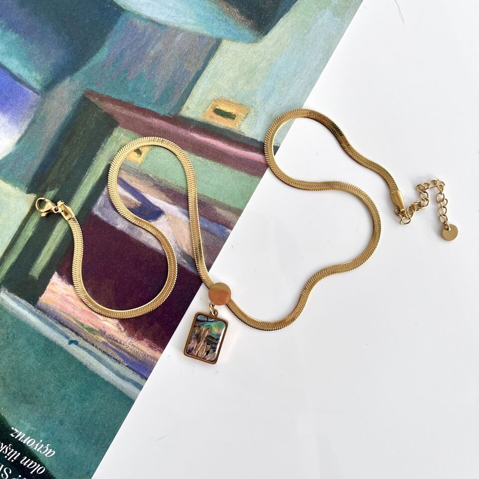 Çelik Abalone Kabuk Kolye