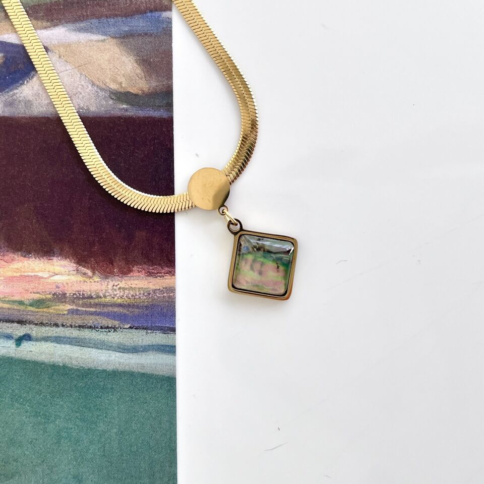 Çelik Abalone Kabuk Kolye