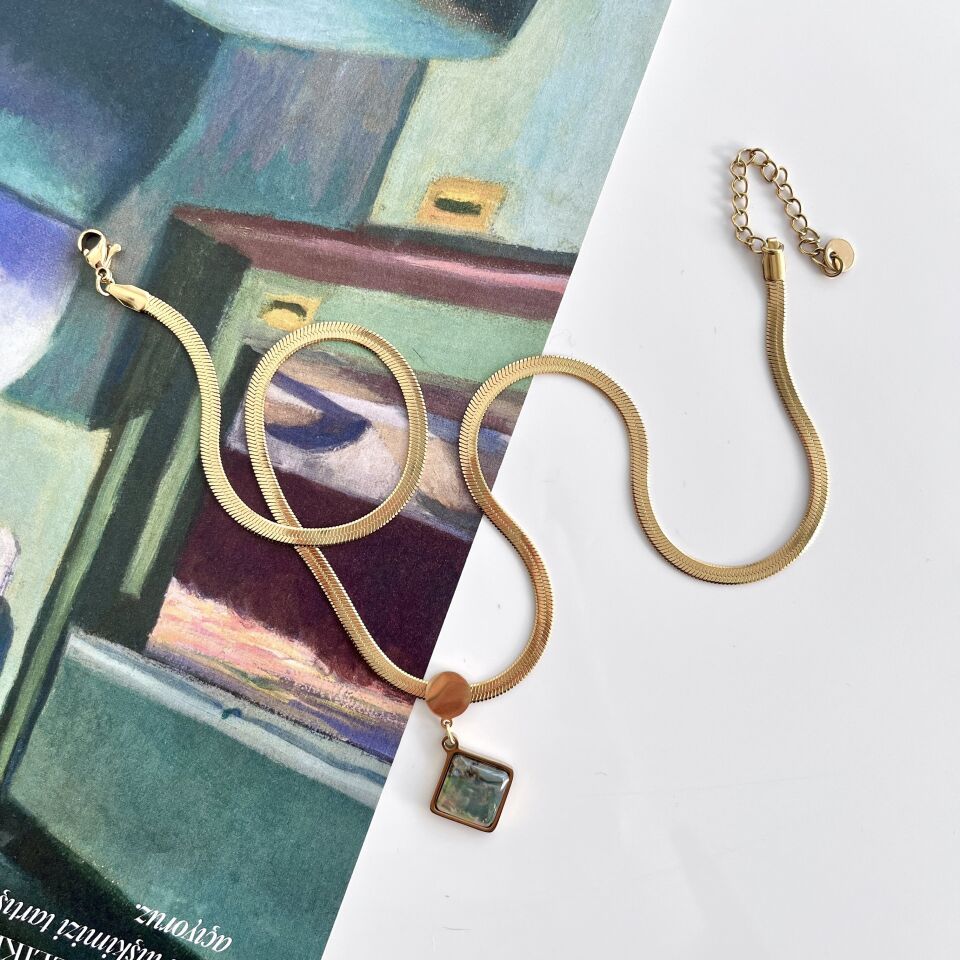 Çelik Abalone Kabuk Kolye