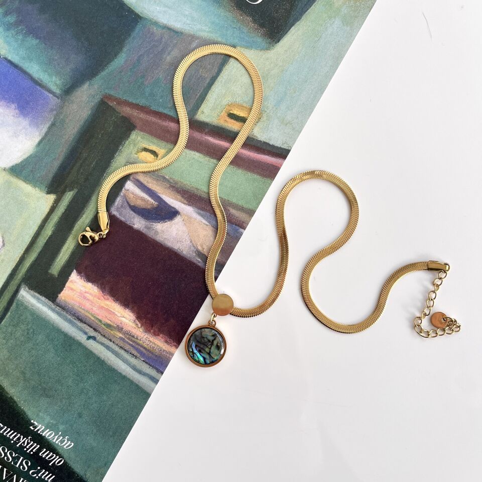 Çelik Abalone Kabuk Kolye