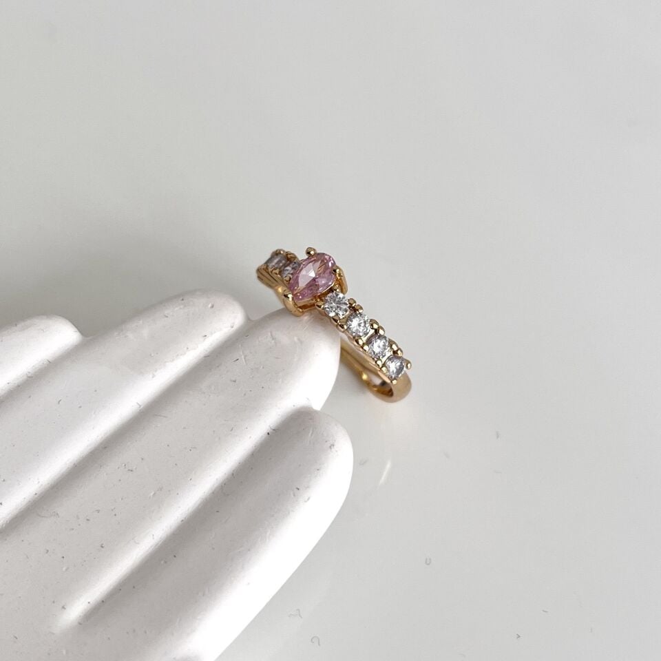 Xuping Pembe Zirkon Yüzük