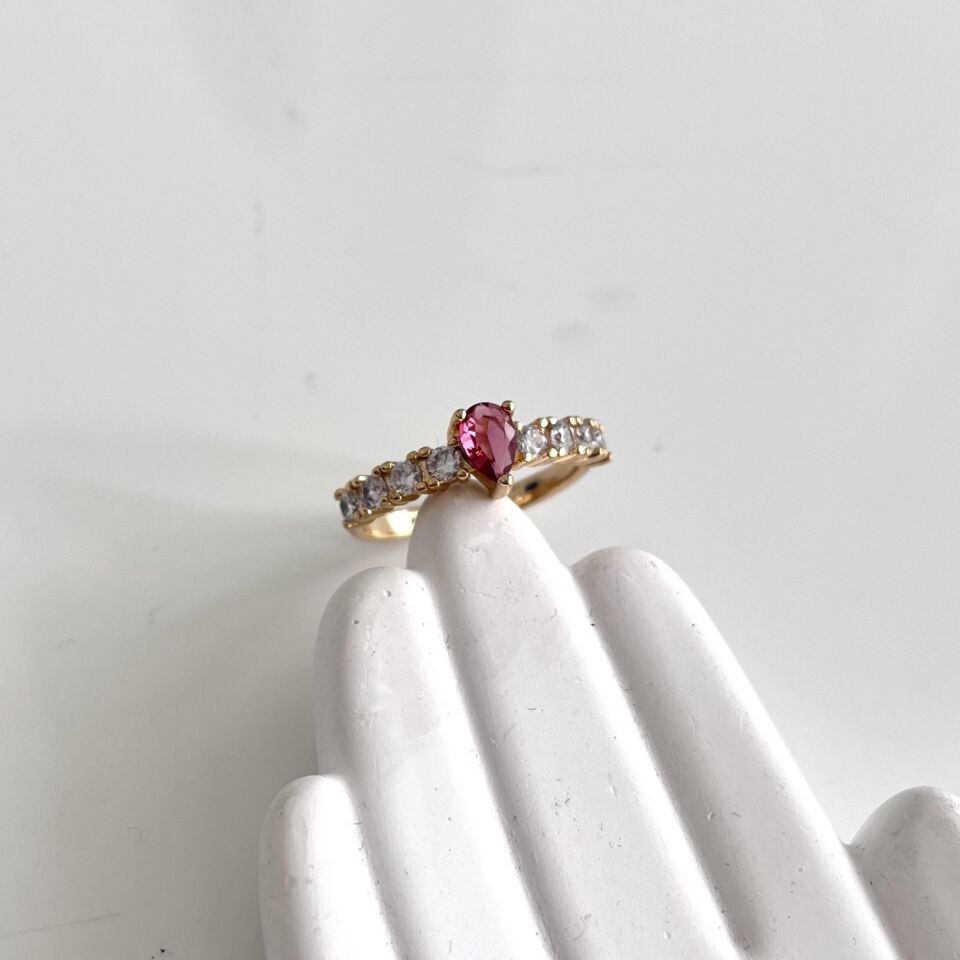 Xuping Fuşya Zirkon Yüzük