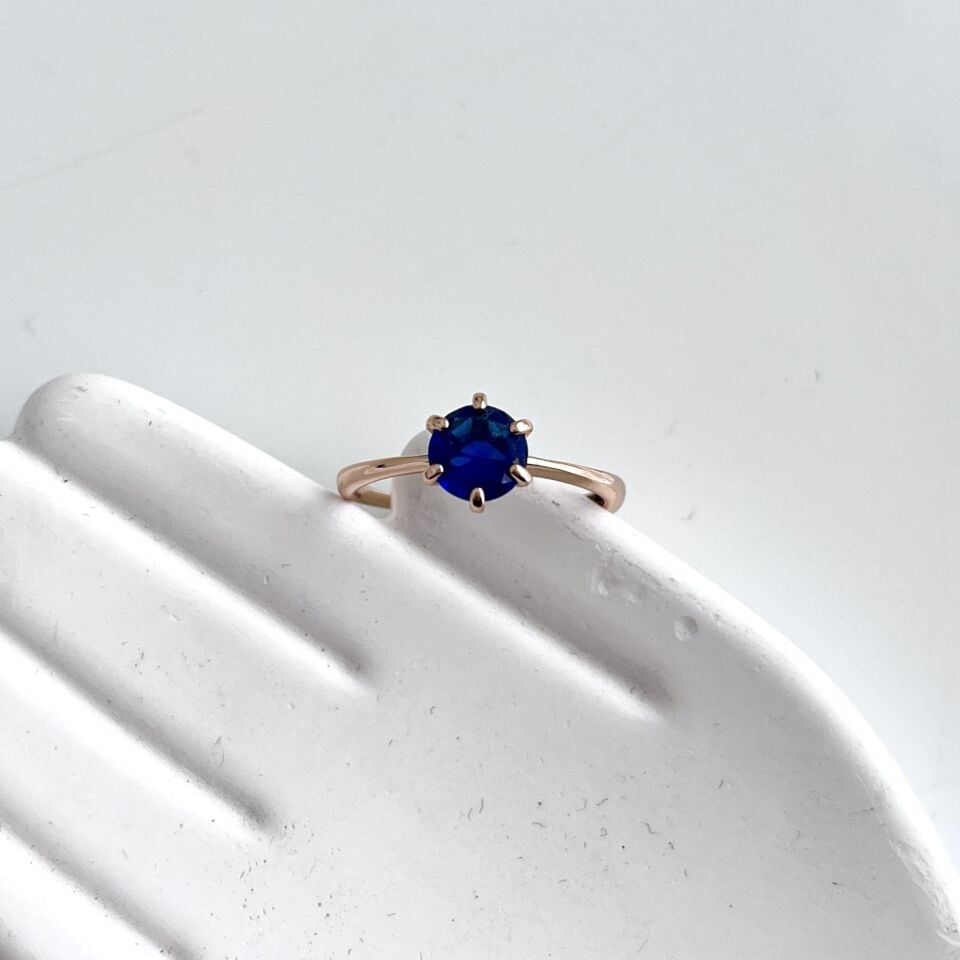 Xuping Lacivert Tek Taş Yüzük