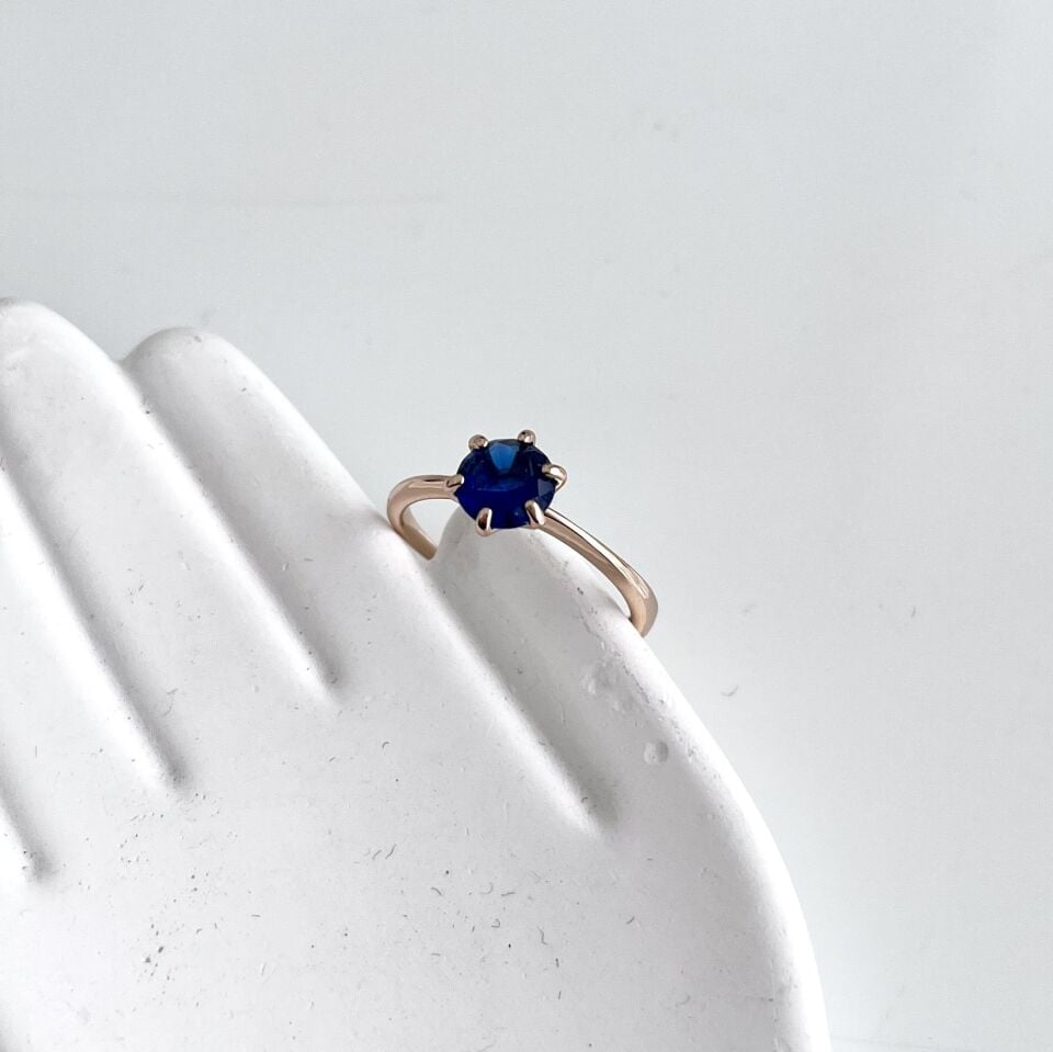 Xuping Lacivert Tek Taş Yüzük